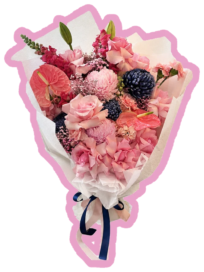 Coral bouquet sticker