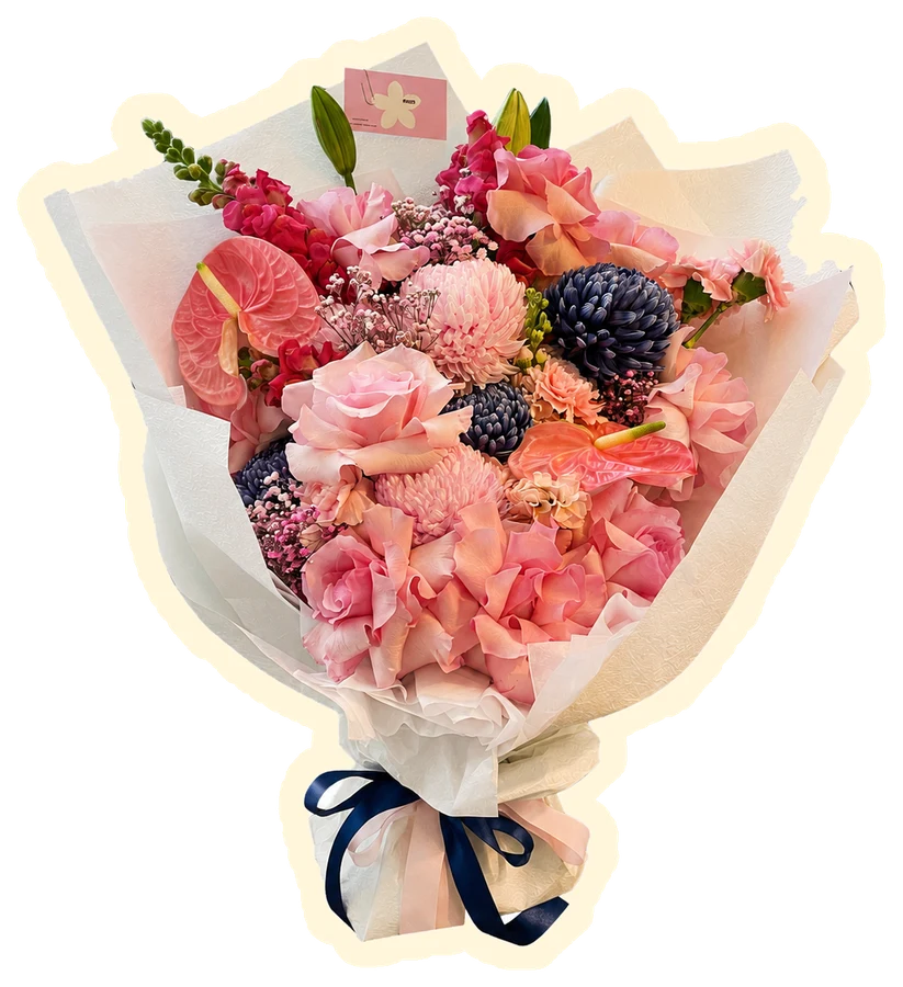 Deep pink bouquet sticker